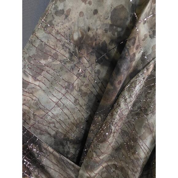 G Collection Metallic Print Long Sleeve "Wrap" Dress – Women’s L - Picture 2 of 5